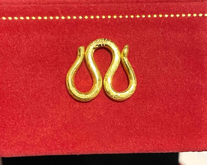 Vintage Solid PURE 24K Gold M Clasp FOR Bracelet, Necklace. Heavy Gold