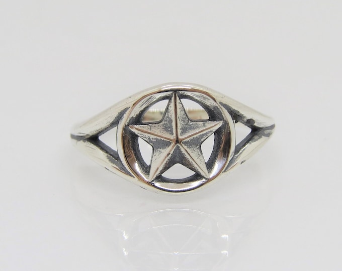 Vintage Sterling Silver Star Ring Size 7