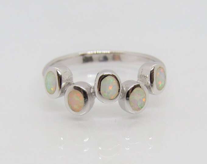 Sterling Silver Fire Opal Ring Size 7