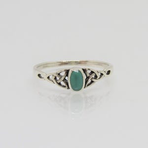 Vintage Celtic Sterling Silver Turquoise Ring Size 6