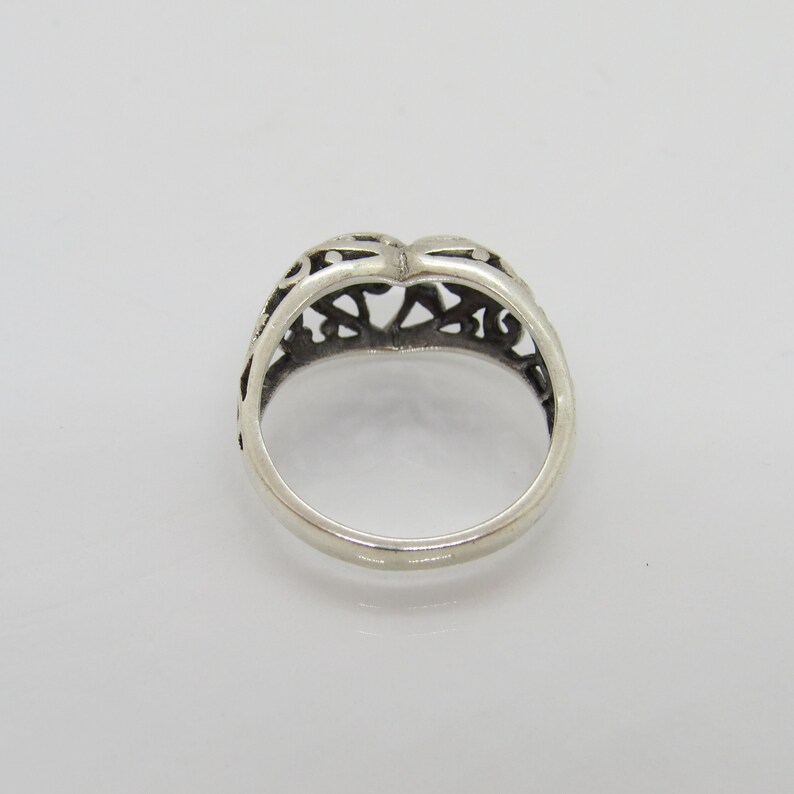 Vintage Sterling Silver Filigree Heart Ring Size 7 - Etsy