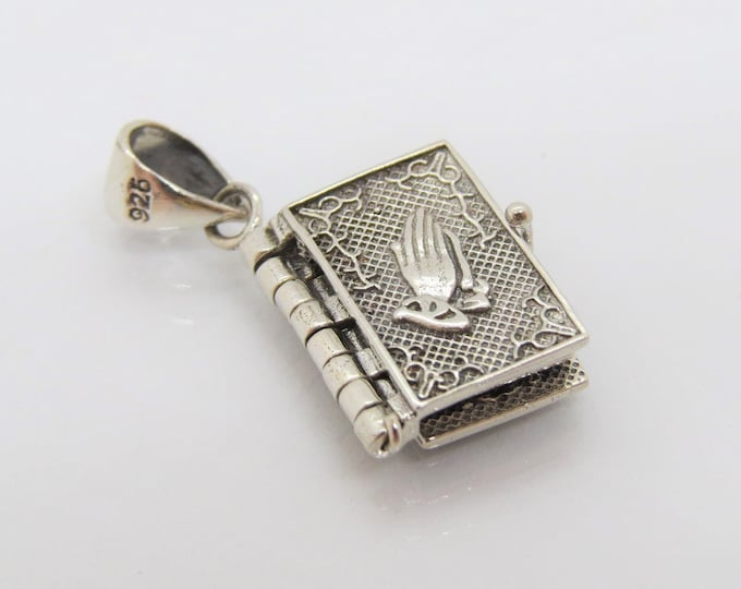Vintage Sterling Silver Prayer Book Pendant