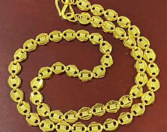 Vintage 24K 980 Pure Gold Link Chain Necklace 21''
