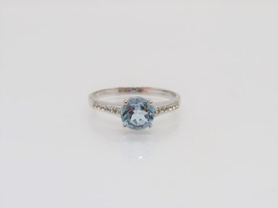 Vintage Sterling Silver Natural Aquamarine & Whit… - image 1