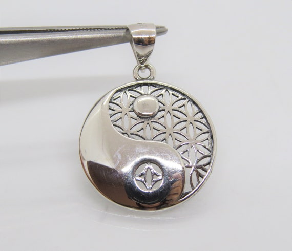 Vintage Sterling Silver Yin Yang Pendant - image 1