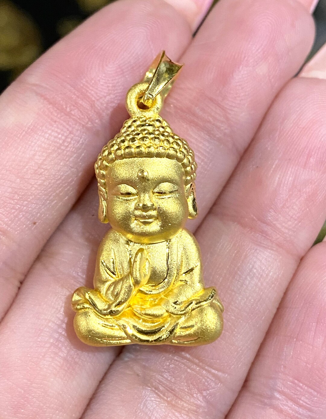 Vintage 24K 9999 Pure Gold Buddha Pendant. Etsy