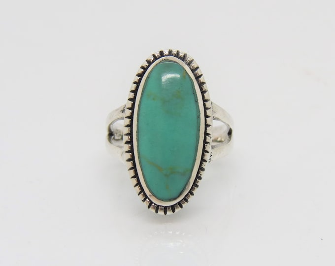 Vintage Sterling Silver Turquoise Dome Ring.