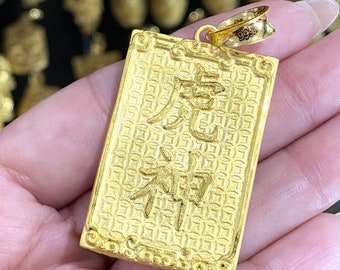 競売 Vintage 24K Etsy - Pendant. Tiger of Year Tiger Gold Pure 999 絵画