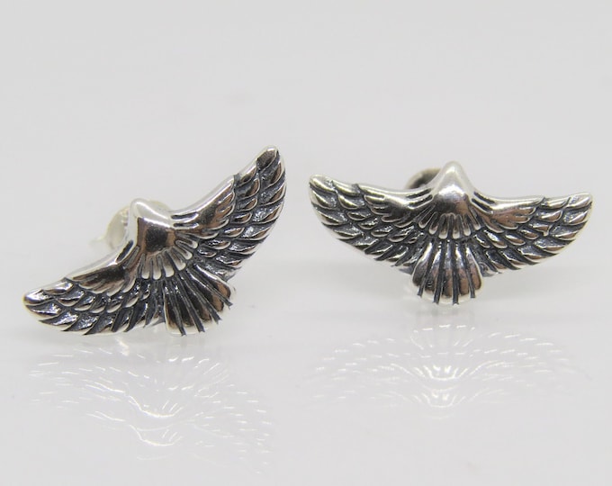 Vintage Sterling Silver Eagle Stud Earrings