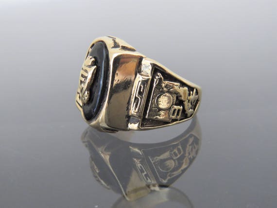 Vintage 10K Solid Yellow Gold Black Onyx 1965 Cla… - image 3