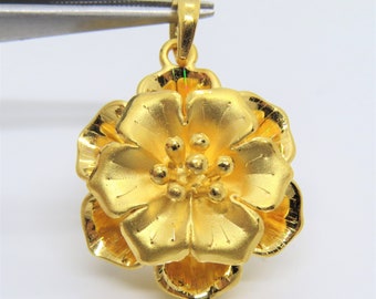 Gold Flower Pendant - Etsy