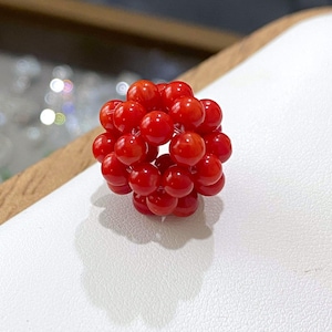 Vintage Natural Italian Red Coral Bead Pendant Make for Charm, Pendant.
