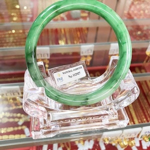 Vintage Translucent Natural Green Jadeite Jade Bangle Bracelet - Etsy