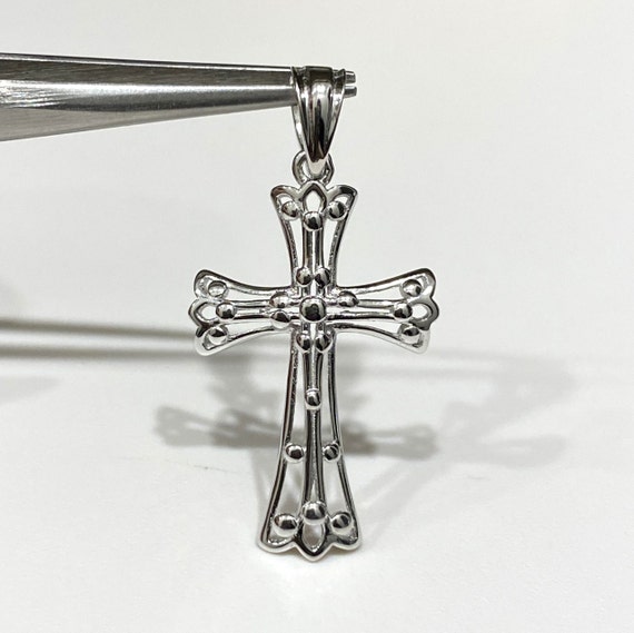 Vintage Sterling Silver Cross Pendant. - image 1