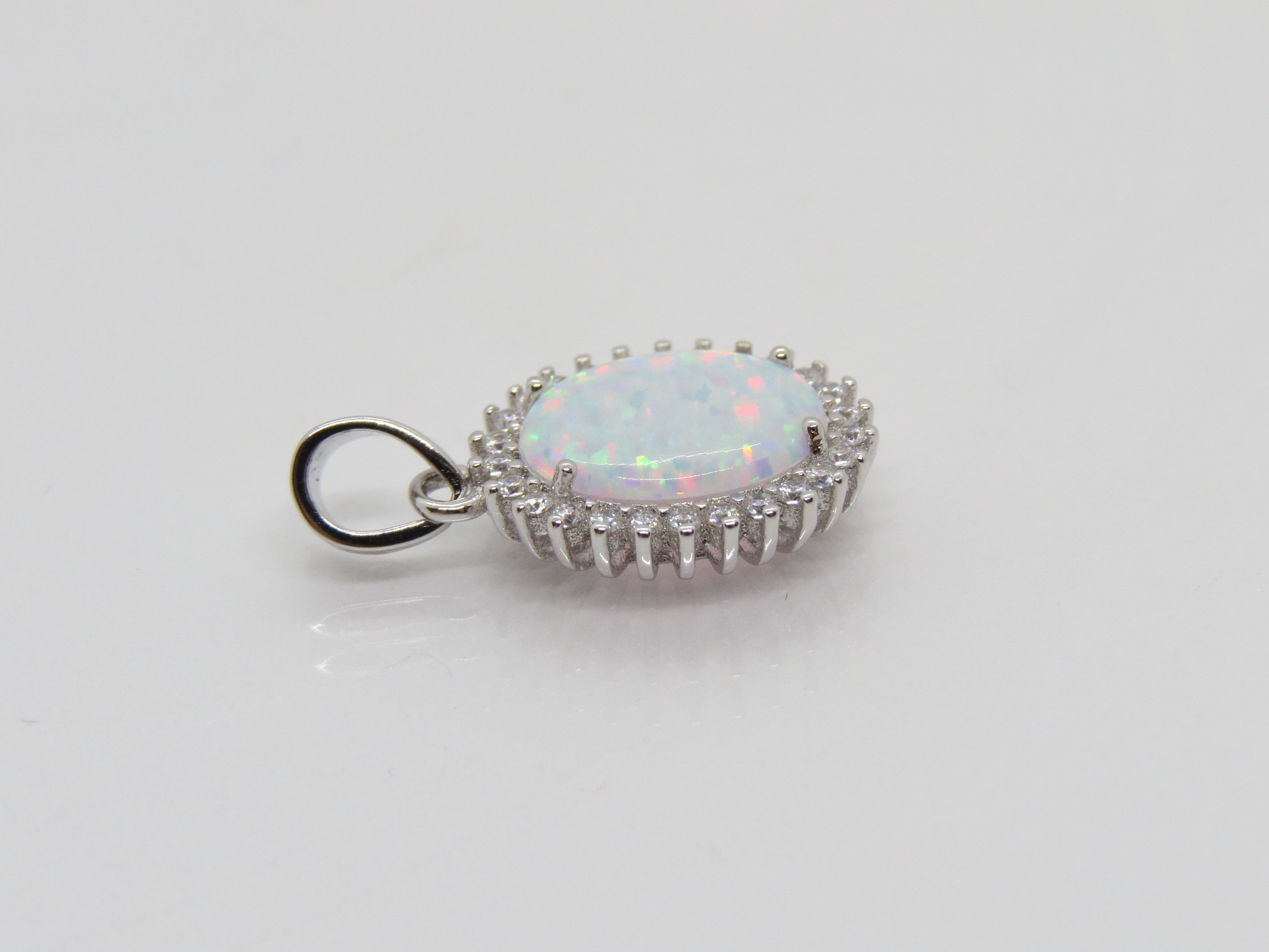 Vintage Sterling Silver Oval White Opal & White Topaz Halo - Etsy