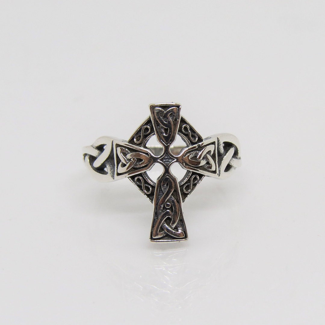 Vintage Sterling Silver Celtic Cross Ring Size 8 - Etsy