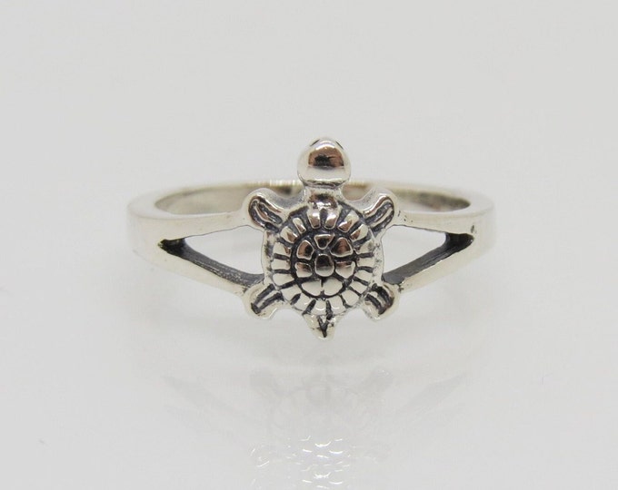 Vintage Sterling Silver Turtle Ring Size 5