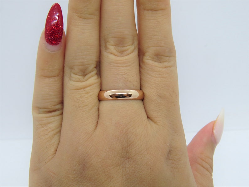 Vintage Sterling Silver Rose Gold Plated Wedding Band Ring Etsy