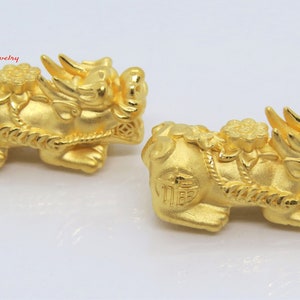 24K 999 Pure Gold Pixiu, Dragon Charm Pendant Make for Bracelet.