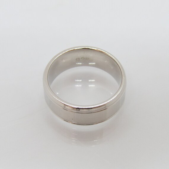 Vintage Sterling Silver Wedding Band Ring Size 9 View 3