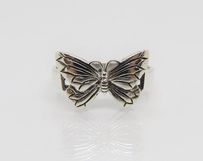 Vintage Sterling Silver Butterfly Ring Size 7