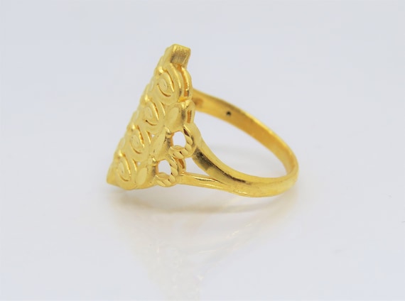 24K 999 Pure Gold Celtic, Geometric Vintage Ring … - image 3
