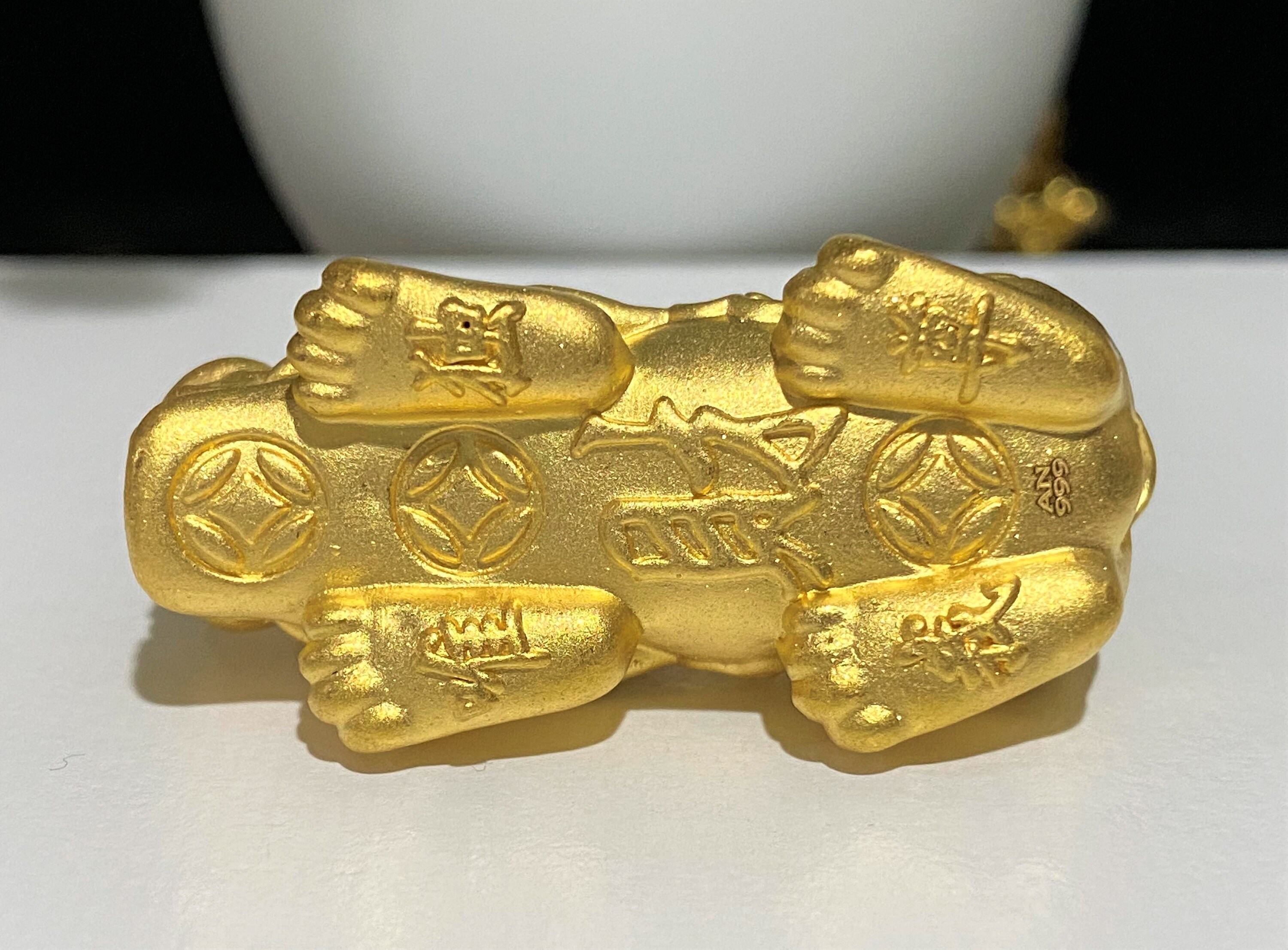 999 real gold yuanbao 24k pure gold pixiu fine gold jewelry gold charms for  bracelets about 0.5g-0.85g