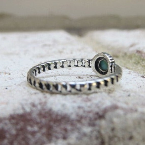 Vintage Sterling Silver Turquoise Ring 7 - image 4