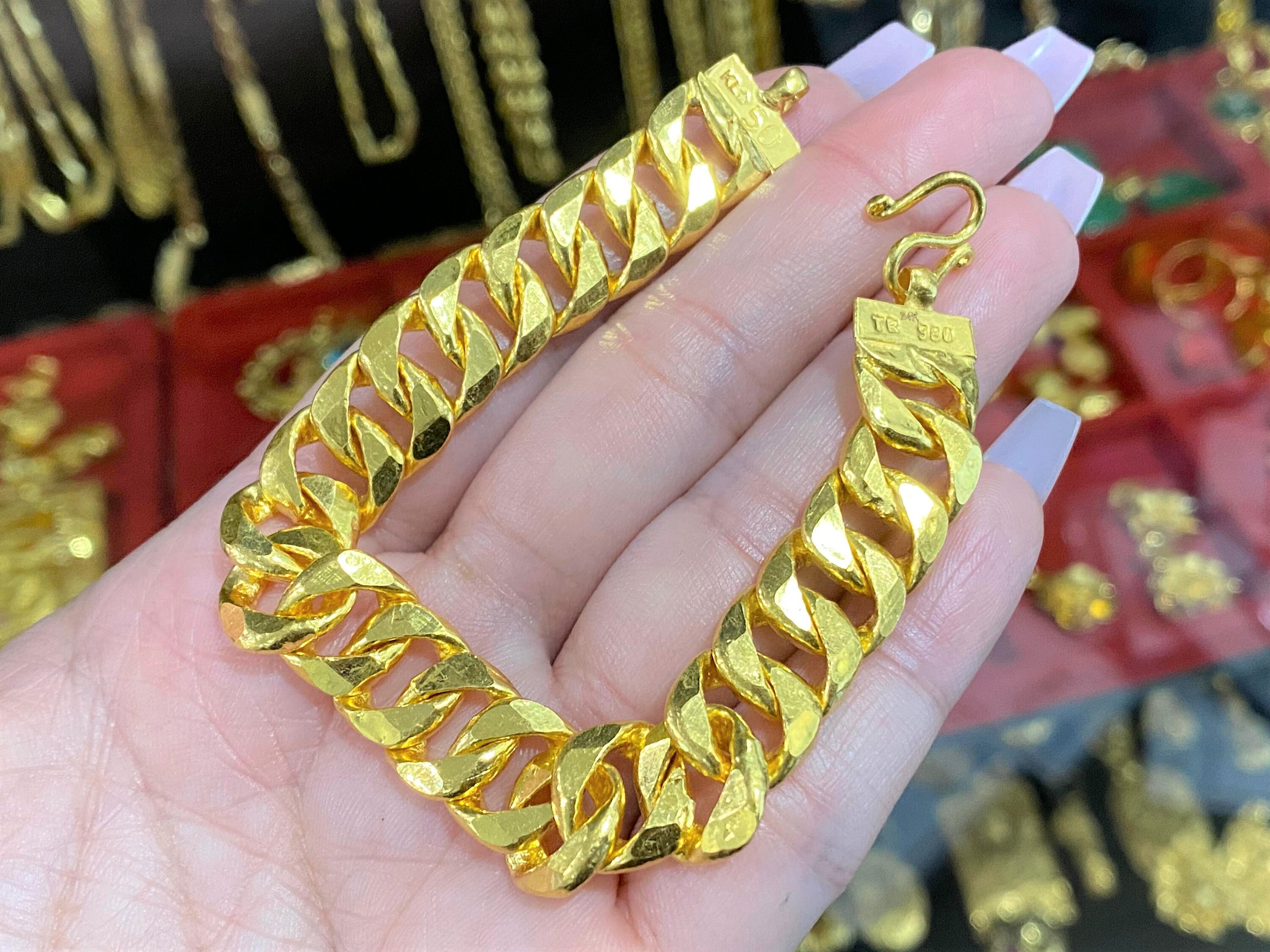 Cuban Chain Bracelet (24kt Gold)