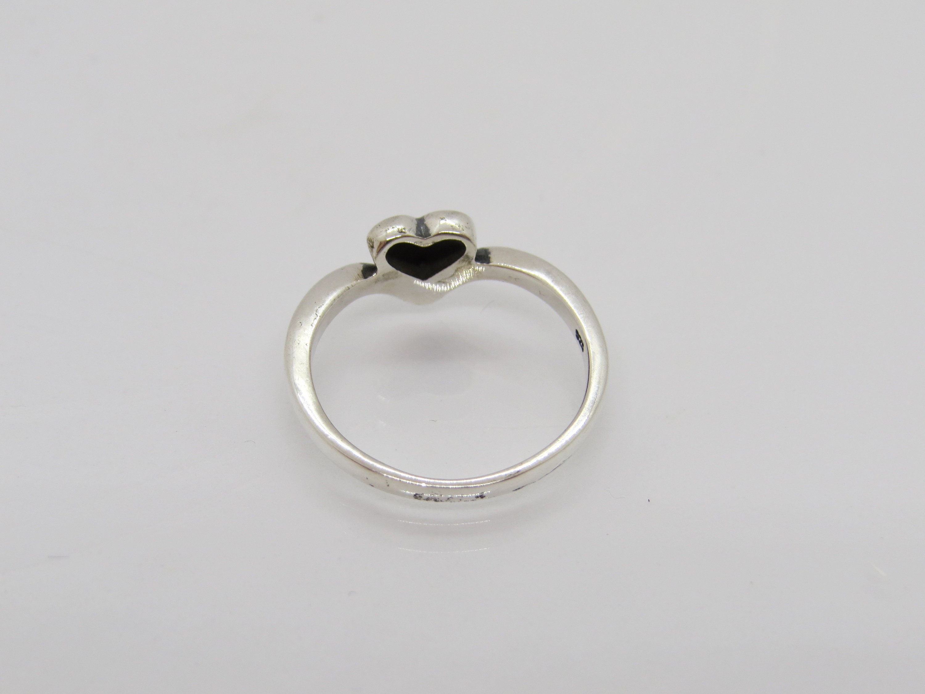 Vintage Dangling Heart Silver Ring main image 1