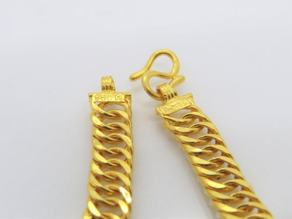 Vintage 24K 980 Solid Pure Gold Anchor Money Coin Chain Link