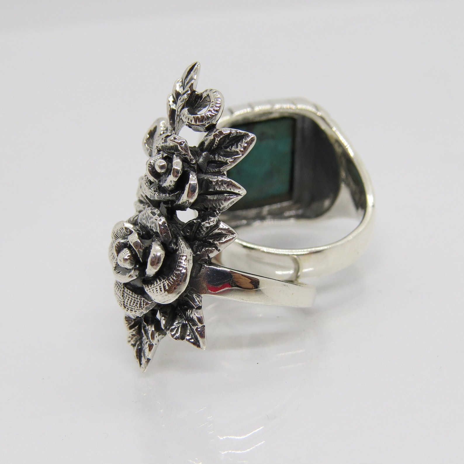 Vintage Sterling Silver Roses Flower Long Ring Size 7 - Etsy