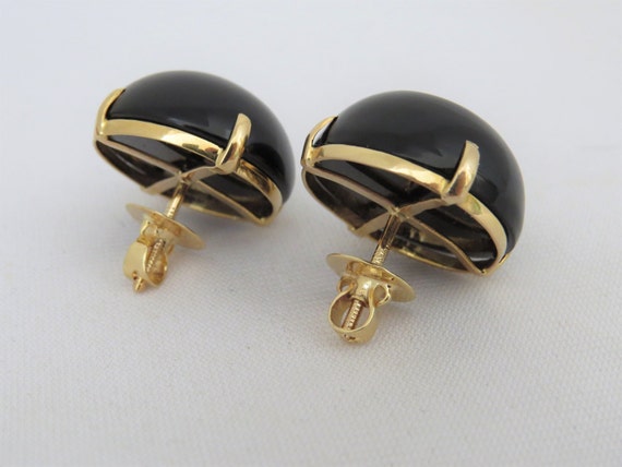 Vintage 14K Solid Yellow Gold Black Onyx & Diamon… - image 3