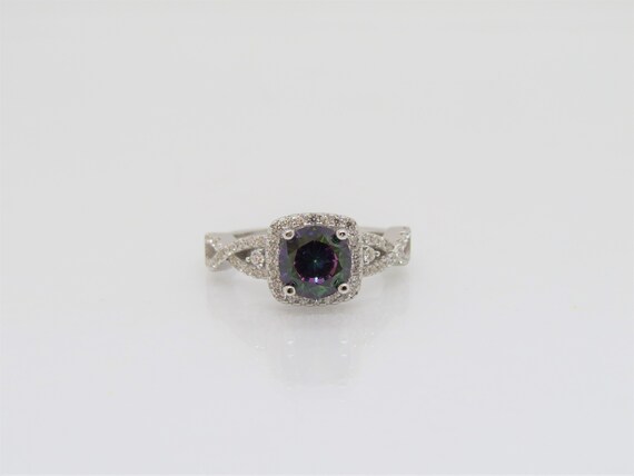 Exquisite Round Cut Rainbow & White Topaz & Saapphire Gemstone Silver Ring Gifts Exquisite Round Cut Rainbow & White Topaz & Saapphire Gemstone Silver Ring Gifts