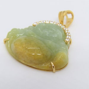 Vintage 18K Solid Gold Translucent Yellow Green Jadeite Jade - Etsy