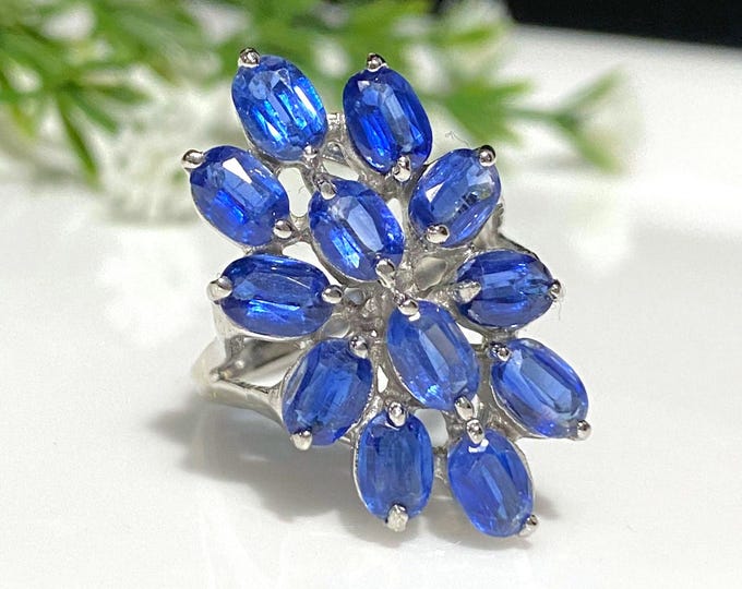 Vintage Sterling Silver Natural Kyanite Ring Size 9