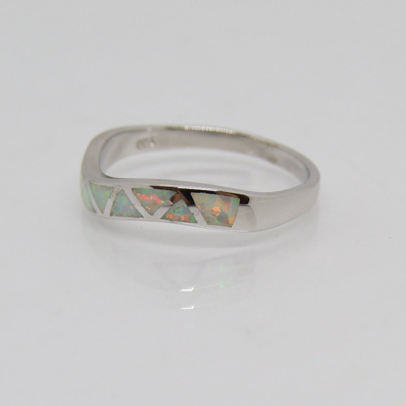 Vintage Sterling Silver Fire Opal Swirly Band Ring Size 7 - Etsy