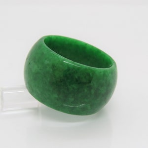 Vintage Natural Green Jadeite Jade Men&#39;s Band Ring Size 16
