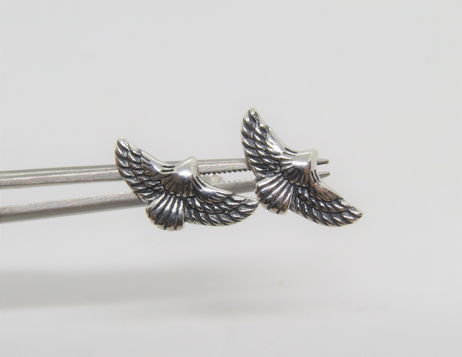 Vintage Sterling Silver Eagle Stud Earrings Etsy
