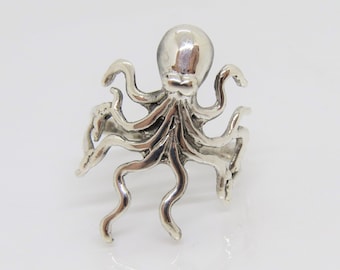 Vintage Sterling Silver Octopus Ring Size 9