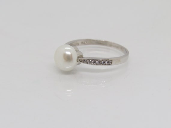 Vintage Sterling Silver Natural White Pearl & Whi… - image 3