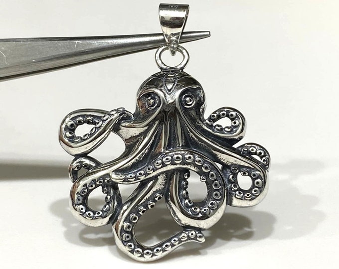Sterling Silver .925 Octopus Pendant.