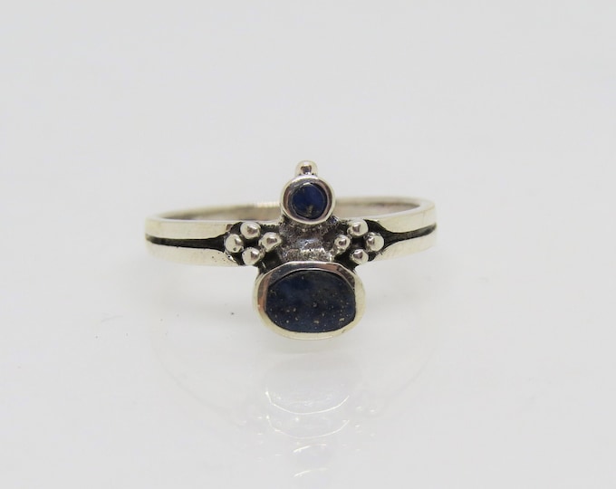 Vintage Sterling Silver Lapis Lazuli Ring Size 5.75