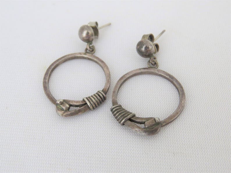 Vintage Sterling Silver Dangle Earrings Etsy