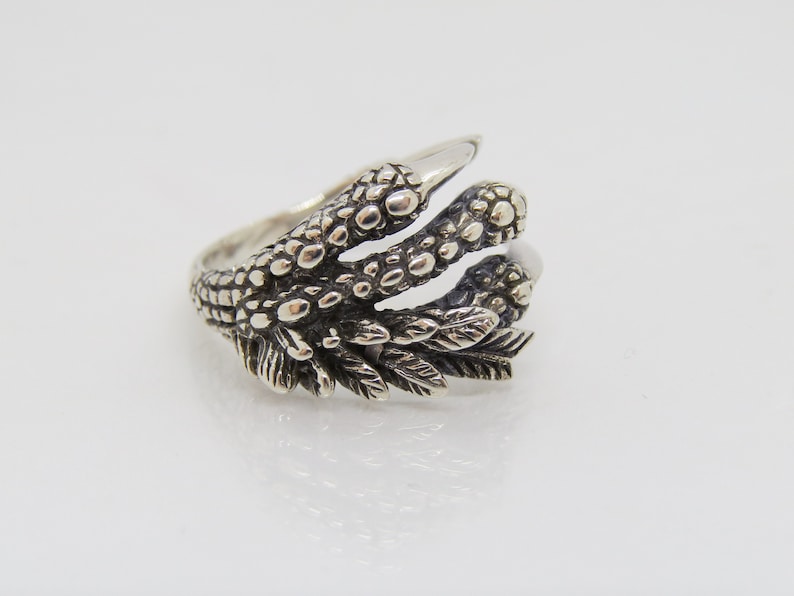 Vintage Gothic Sterling Silver Claw Ring Size 9