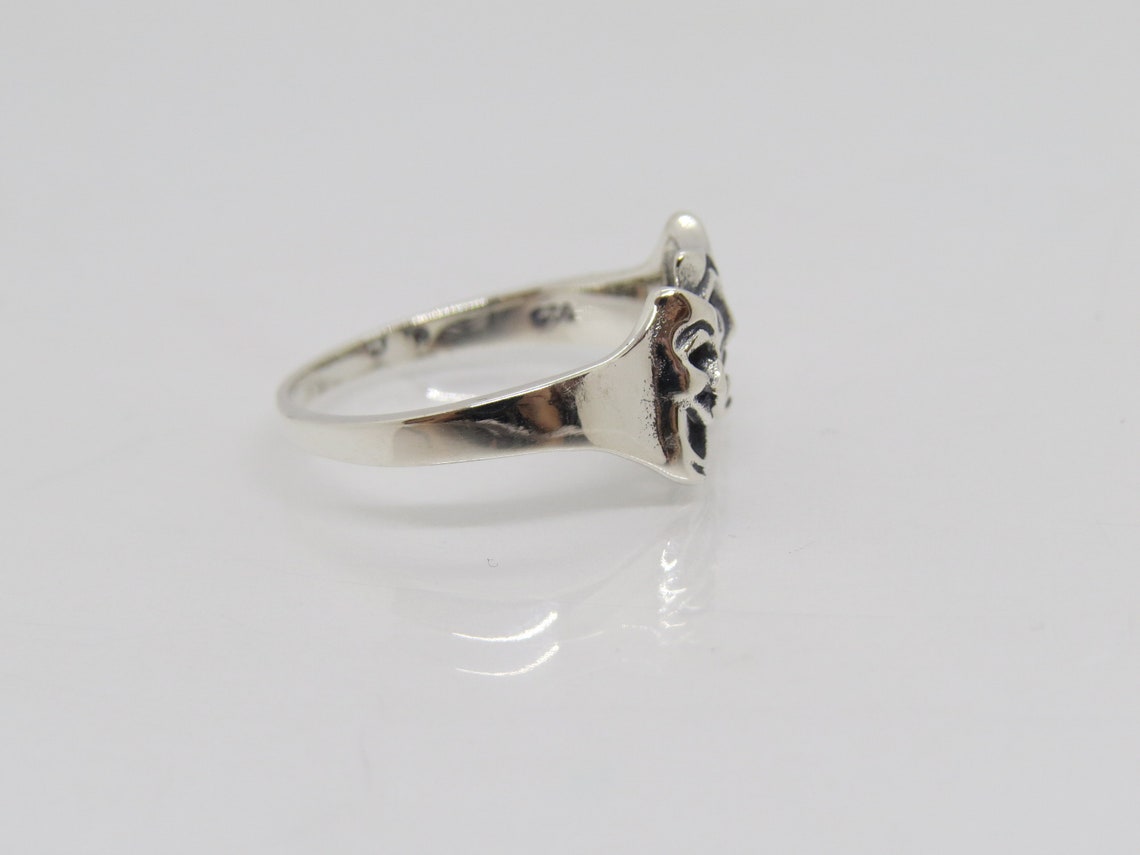 Vintage Sterling Silver Happy Sad Face Ring Size 8 - Etsy