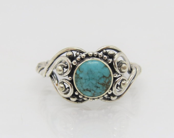 Sterling Silver Natural Turquoise Ring Size 5