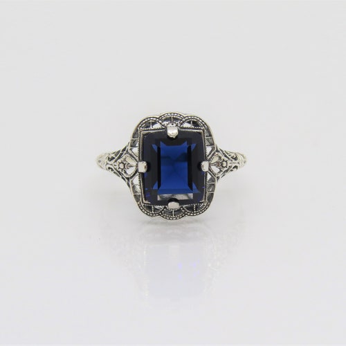 Vintage Sterling Silver Ruby Carved Filigree Ring Size 678 - Etsy