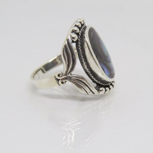 Vintage Sterling Silver Abalone Leaf Ring Size 8 - Etsy