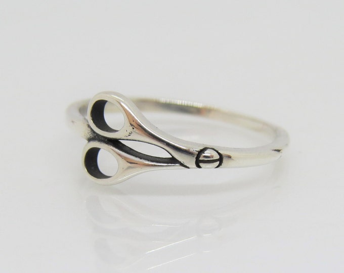 Vintage Sterling Silver Scissors Ring Size 7